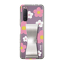 Slim Protection Case - STAND & RING RIBBON Silver［ Rune Naito - RUNE Flower - Pink ］