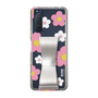Slim Protection Case - STAND & RING RIBBON Silver［ Rune Naito - RUNE Flower - Pink ］