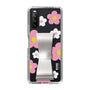 Slim Protection Case - STAND & RING RIBBON Silver［ Rune Naito - RUNE Flower - Pink ］