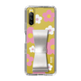 Slim Protection Case - STAND & RING RIBBON Silver［ Rune Naito - RUNE Flower - Pink ］