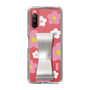 Slim Protection Case - STAND & RING RIBBON Silver［ Rune Naito - RUNE Flower - Pink ］
