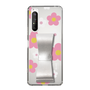 Slim Protection Case - STAND & RING RIBBON Silver［ Rune Naito - RUNE Flower - Pink ］