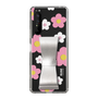 Slim Protection Case - STAND & RING RIBBON Silver［ Rune Naito - RUNE Flower - Pink ］