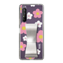 Slim Protection Case - STAND & RING RIBBON Silver［ Rune Naito - RUNE Flower - Pink ］