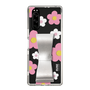 Slim Protection Case - STAND & RING RIBBON Silver［ Rune Naito - RUNE Flower - Pink ］