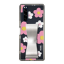 Slim Protection Case - STAND & RING RIBBON Silver［ Rune Naito - RUNE Flower - Pink ］