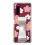 Slim Protection Case - STAND & RING RIBBON Silver［ Rune Naito - RUNE Flower - Pink ］
