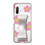 Slim Protection Case - STAND & RING RIBBON Silver［ Rune Naito - RUNE Flower - Pink ］