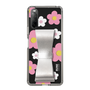 Slim Protection Case - STAND & RING RIBBON Silver［ Rune Naito - RUNE Flower - Pink ］