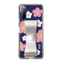 Slim Protection Case - STAND & RING RIBBON Silver［ Rune Naito - RUNE Flower - Pink ］