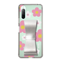 Slim Protection Case - STAND & RING RIBBON Silver［ Rune Naito - RUNE Flower - Pink ］