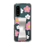 Slim Protection Case - STAND & RING RIBBON Silver［ Rune Naito - RUNE Flower - Pink ］