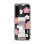 Slim Protection Case - STAND & RING RIBBON Silver［ Rune Naito - RUNE Flower - Pink ］