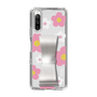 Slim Protection Case - STAND & RING RIBBON Silver［ Rune Naito - RUNE Flower - Pink ］