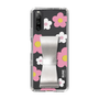 Slim Protection Case - STAND & RING RIBBON Silver［ Rune Naito - RUNE Flower - Pink ］