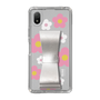 Slim Protection Case - STAND & RING RIBBON Silver［ Rune Naito - RUNE Flower - Pink ］
