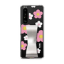 Slim Protection Case - STAND & RING RIBBON Silver［ Rune Naito - RUNE Flower - Pink ］