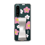 Slim Protection Case - STAND & RING RIBBON Silver［ Rune Naito - RUNE Flower - Pink ］