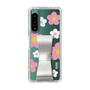 Slim Protection Case - STAND & RING RIBBON Silver［ Rune Naito - RUNE Flower - Pink ］