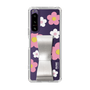 Slim Protection Case - STAND & RING RIBBON Silver［ Rune Naito - RUNE Flower - Pink ］