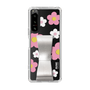Slim Protection Case - STAND & RING RIBBON Silver［ Rune Naito - RUNE Flower - Pink ］