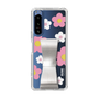 Slim Protection Case - STAND & RING RIBBON Silver［ Rune Naito - RUNE Flower - Pink ］