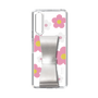 Slim Protection Case - STAND & RING RIBBON Silver［ Rune Naito - RUNE Flower - Pink ］