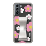 Slim Protection Case - STAND & RING RIBBON Silver［ Rune Naito - RUNE Flower - Pink ］