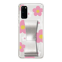 Slim Protection Case - STAND & RING RIBBON Silver［ Rune Naito - RUNE Flower - Pink ］