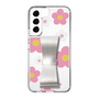 Slim Protection Case - STAND & RING RIBBON Silver［ Rune Naito - RUNE Flower - Pink ］