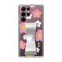 Slim Protection Case - STAND & RING RIBBON Silver［ Rune Naito - RUNE Flower - Pink ］