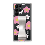 Slim Protection Case - STAND & RING RIBBON Silver［ Rune Naito - RUNE Flower - Pink ］