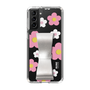 Slim Protection Case - STAND & RING RIBBON Silver［ Rune Naito - RUNE Flower - Pink ］
