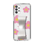 Slim Protection Case - STAND & RING RIBBON Silver［ Rune Naito - RUNE Flower - Pink ］