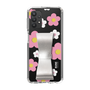 Slim Protection Case - STAND & RING RIBBON Silver［ Rune Naito - RUNE Flower - Pink ］