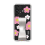 Slim Protection Case - STAND & RING RIBBON Silver［ Rune Naito - RUNE Flower - Pink ］