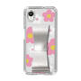 Slim Protection Case - STAND & RING RIBBON Silver［ Rune Naito - RUNE Flower - Pink ］
