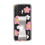 Slim Protection Case - STAND & RING RIBBON Silver［ Rune Naito - RUNE Flower - Pink ］