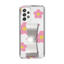 Slim Protection Case - STAND & RING RIBBON Silver［ Rune Naito - RUNE Flower - Pink ］