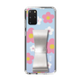 Slim Protection Case - STAND & RING RIBBON Silver［ Rune Naito - RUNE Flower - Pink ］