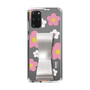 Slim Protection Case - STAND & RING RIBBON Silver［ Rune Naito - RUNE Flower - Pink ］