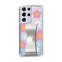 Slim Protection Case - STAND & RING RIBBON Silver［ Rune Naito - RUNE Flower - Pink ］