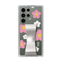 Slim Protection Case - STAND & RING RIBBON Silver［ Rune Naito - RUNE Flower - Pink ］