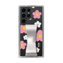 Slim Protection Case - STAND & RING RIBBON Silver［ Rune Naito - RUNE Flower - Pink ］