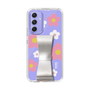 Slim Protection Case - STAND & RING RIBBON Silver［ Rune Naito - RUNE Flower - Pink ］