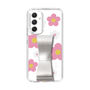 Slim Protection Case - STAND & RING RIBBON Silver［ Rune Naito - RUNE Flower - Pink ］