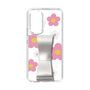 Slim Protection Case - STAND & RING RIBBON Silver［ Rune Naito - RUNE Flower - Pink ］