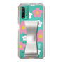 Slim Protection Case - STAND & RING RIBBON Silver［ Rune Naito - RUNE Flower - Pink ］