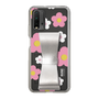 Slim Protection Case - STAND & RING RIBBON Silver［ Rune Naito - RUNE Flower - Pink ］