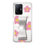 Slim Protection Case - STAND & RING RIBBON Silver［ Rune Naito - RUNE Flower - Pink ］